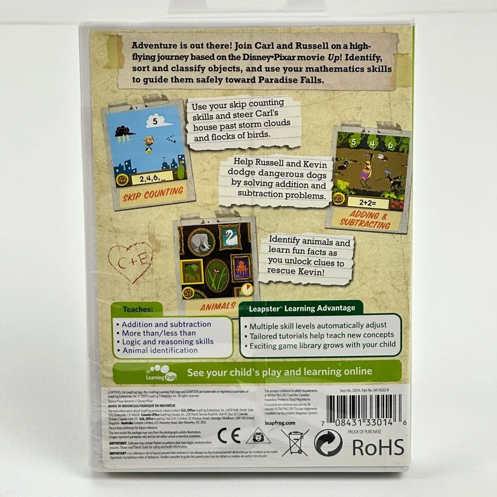 LeapFrog Leapster Learning Game‎ Disney Pixar Up K-2nd Grade Ages 5-8 New Sealed